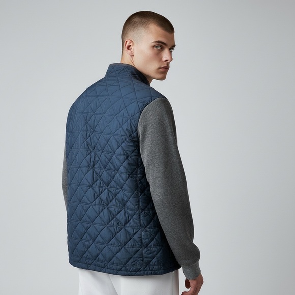 OXFORD Navy and Gray Quilted Jacket - Picture 4 of 9